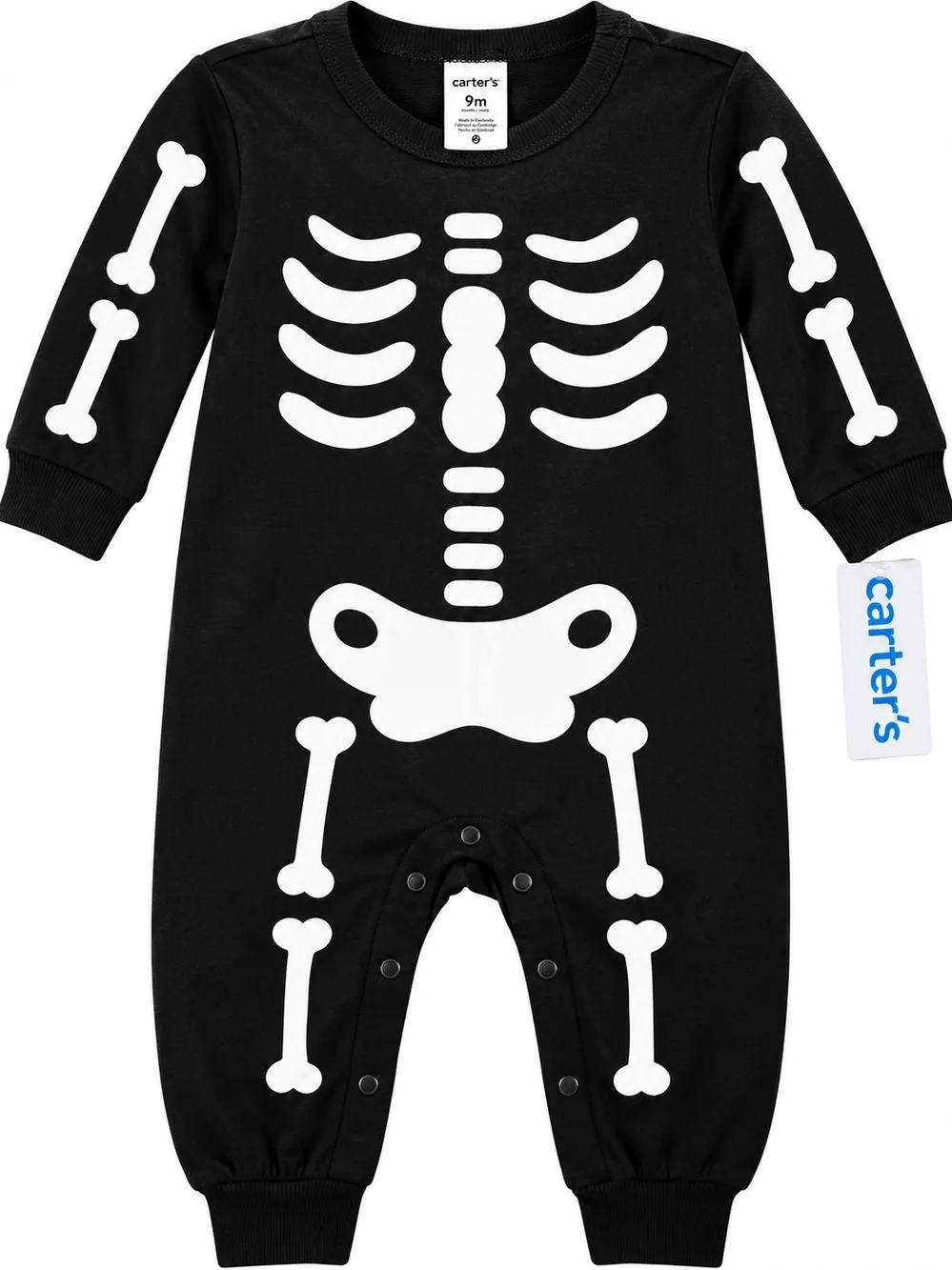 Carter's Black & White Skeleton Print Baby One-Piece Footie